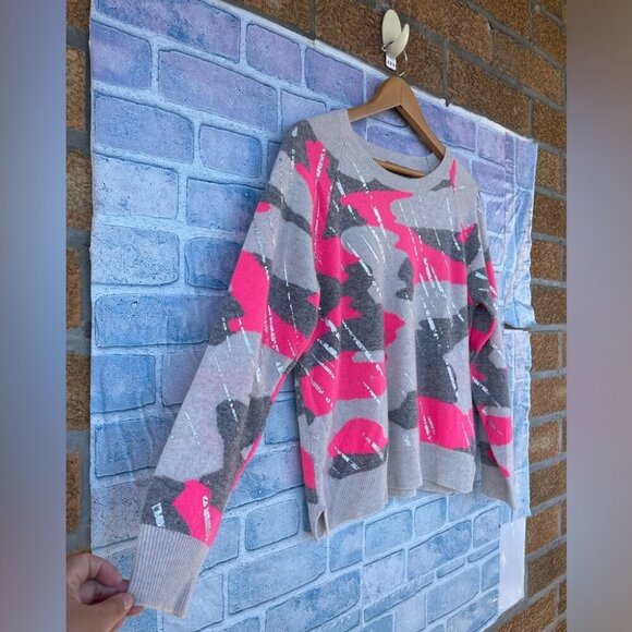 BRODIE CASHMERE METALLIC CAMO SWEATER SZ SMALL - Picture 2 of 7